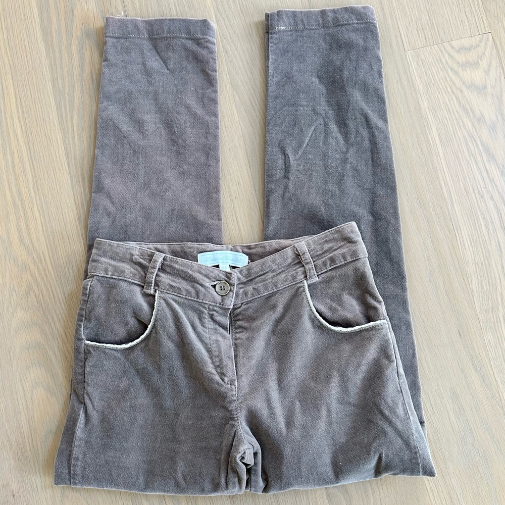 Girls Tartine et Chocolat Gray Cotton Corduroy Pants - size 8